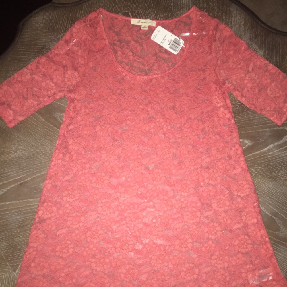 NWTs 3/4 Sleeve Lace Blouse- Forever 21- Peachy